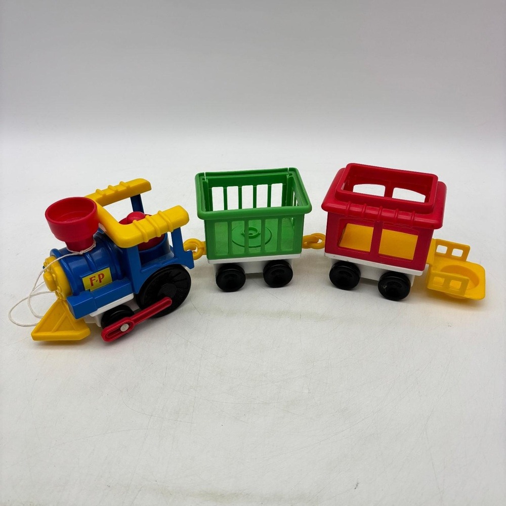 Vintage 1991 Fisher Price Little People Circus Train #2373 Engine Caboose Cage
